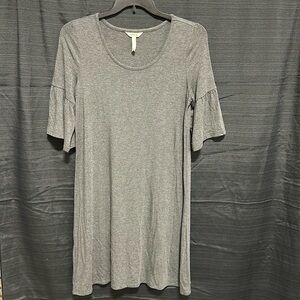 Matilda Jane Moments With You Live To‎ Teach Gray Ruffle Sleeve Dress Size S
